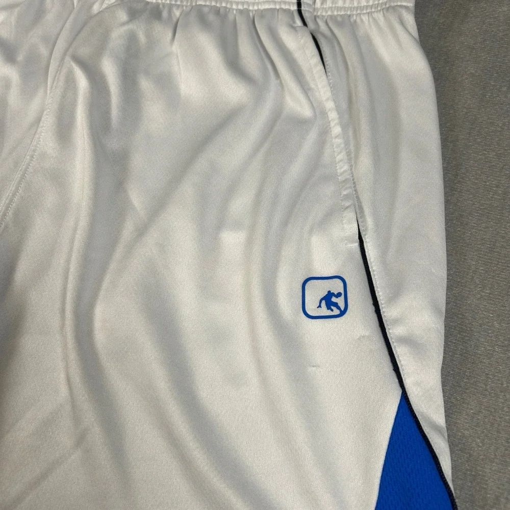 AND1 Mens Basketball Shorts White Blue Mesh Athletic Gym Large ANM251SH03